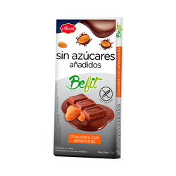 Tableta Chocolate con Almendras Sin Azcares Aadidos Befit 75gr